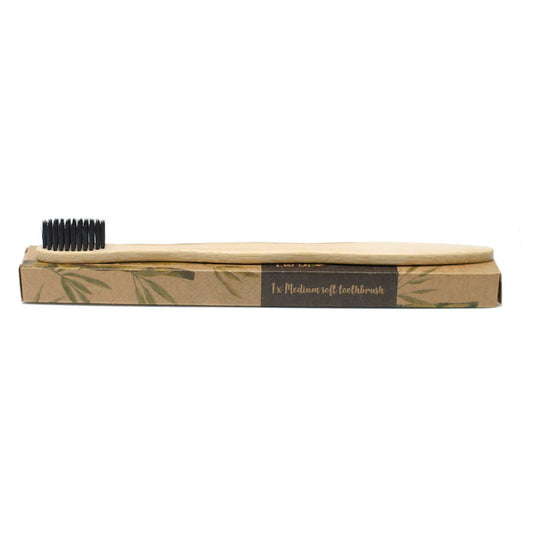 Bamboo Toothbrush Charcoal Single - Med Soft - Euphoriq